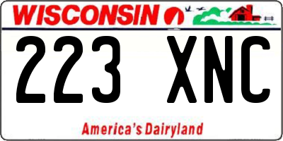 WI license plate 223XNC
