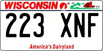 WI license plate 223XNF