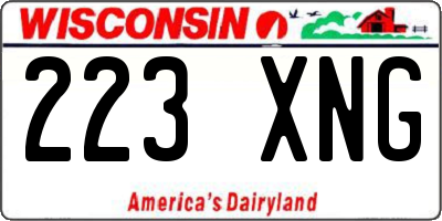 WI license plate 223XNG