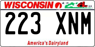 WI license plate 223XNM