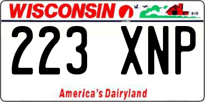 WI license plate 223XNP
