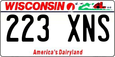 WI license plate 223XNS