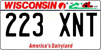 WI license plate 223XNT