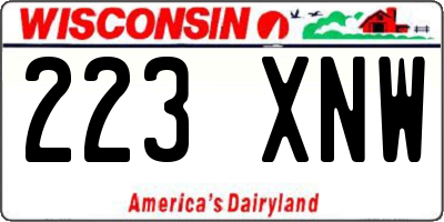 WI license plate 223XNW
