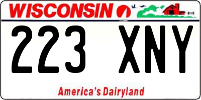 WI license plate 223XNY