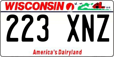 WI license plate 223XNZ