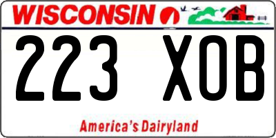 WI license plate 223XOB