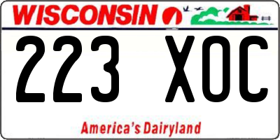WI license plate 223XOC