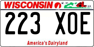WI license plate 223XOE