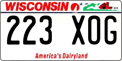 WI license plate 223XOG