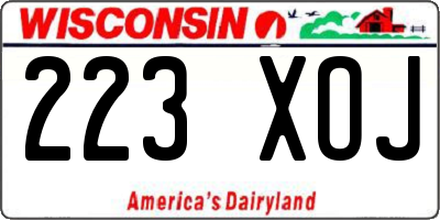 WI license plate 223XOJ