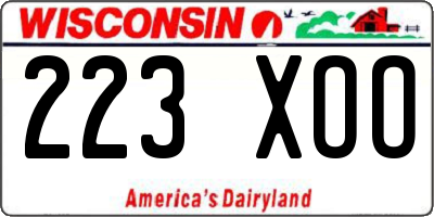WI license plate 223XOO