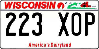 WI license plate 223XOP