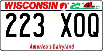 WI license plate 223XOQ