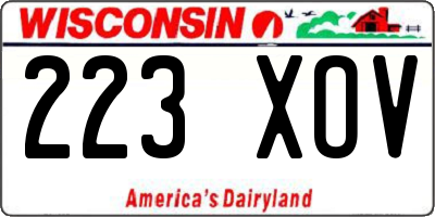 WI license plate 223XOV