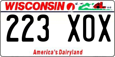 WI license plate 223XOX