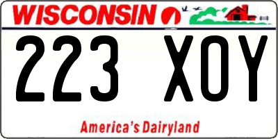 WI license plate 223XOY