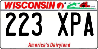 WI license plate 223XPA