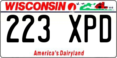 WI license plate 223XPD