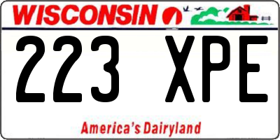 WI license plate 223XPE