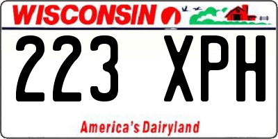 WI license plate 223XPH