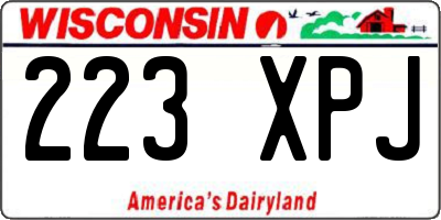 WI license plate 223XPJ