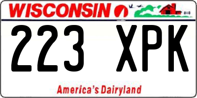 WI license plate 223XPK