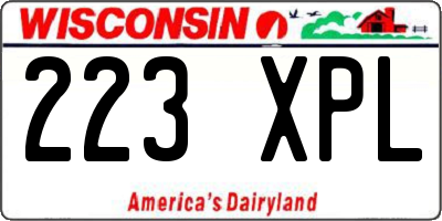 WI license plate 223XPL