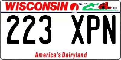 WI license plate 223XPN