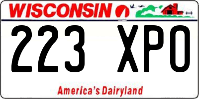 WI license plate 223XPO