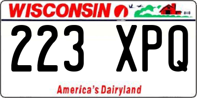 WI license plate 223XPQ