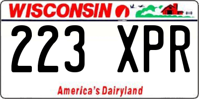 WI license plate 223XPR