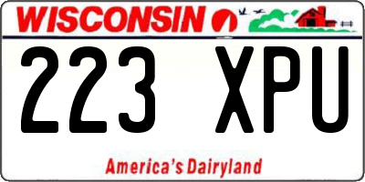 WI license plate 223XPU