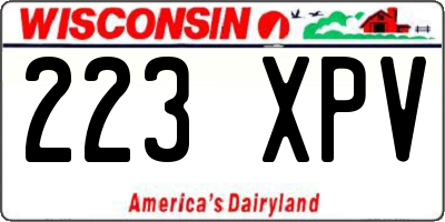 WI license plate 223XPV
