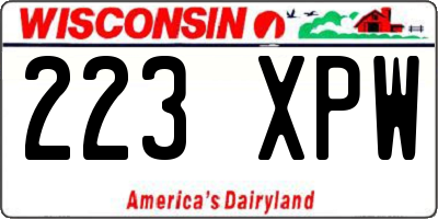WI license plate 223XPW
