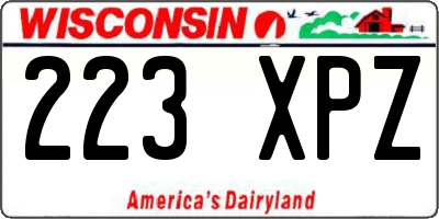 WI license plate 223XPZ