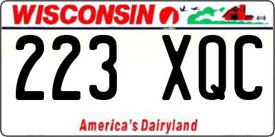 WI license plate 223XQC