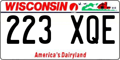 WI license plate 223XQE