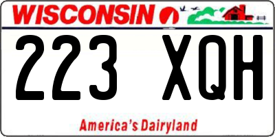 WI license plate 223XQH