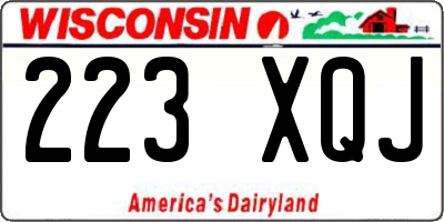 WI license plate 223XQJ