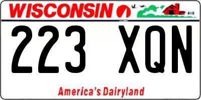 WI license plate 223XQN