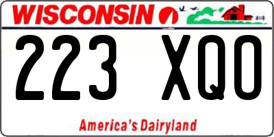 WI license plate 223XQO