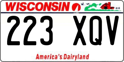 WI license plate 223XQV