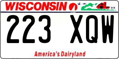 WI license plate 223XQW