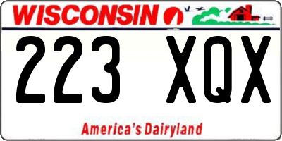 WI license plate 223XQX