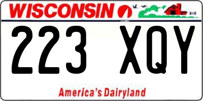WI license plate 223XQY