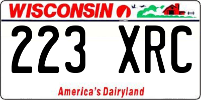 WI license plate 223XRC