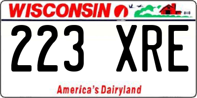 WI license plate 223XRE