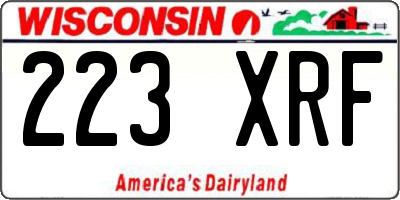 WI license plate 223XRF