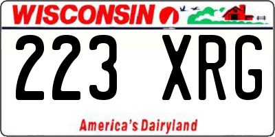 WI license plate 223XRG